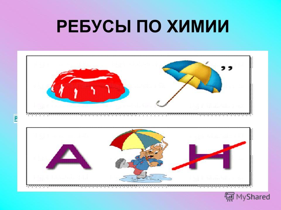 Химические ребусы в картинках